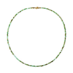 Zilveren halsketting met chrysopraasstenen