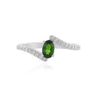 Zilveren ring met een Russische diopsied