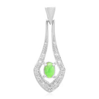 Zilveren hanger met een keizerlijk chrysopraas