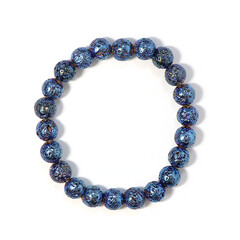 Armband met Koningsblauwe lava parels