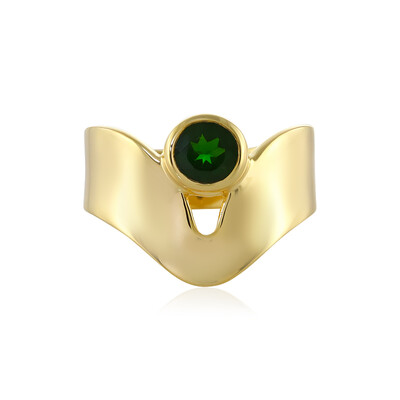 Zilveren ring met een Russische diopsied