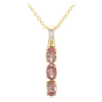 Gouden halsketting met Onverhitte Padparadscha Saffieren (AMAYANI)