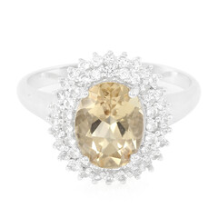 Zilveren ring met een champagne kwarts