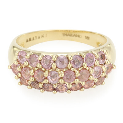 Gouden ring met Onverhitte Padparadscha Saffieren (AMAYANI)