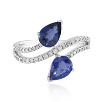 Gouden ring met een Blauwe Ceylon saffier