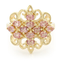 Gouden ring met Onverhitte Padparadscha Saffieren (AMAYANI)