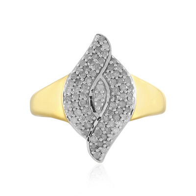 Zilveren ring met I4 (J) Diamanten
