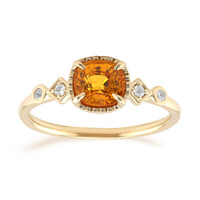Gouden ring met een Ban Ka Cha oranje Saffier