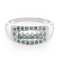 Zilveren herenring met Fancy diamanten