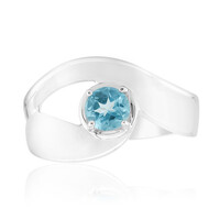 Zilveren ring met een Blauwe apatiet (Pallanova)