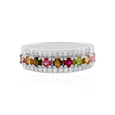 Zilveren ring met toermalijnen