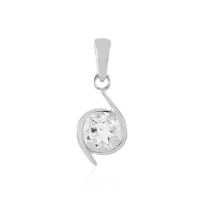 Zilveren hanger met een witte kwarts