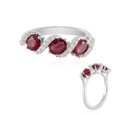 Zilveren ring met Madagaskar Robijnen