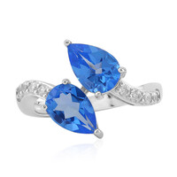 Zilveren ring met Indigo blauwe topaasstenen