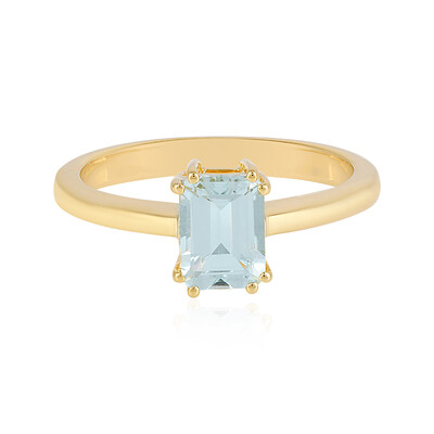 Zilveren ring met een aquamarijn