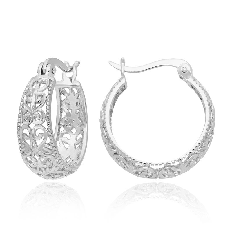 LOLIAS Zilveren hoepel oorbellen voor vrouwen - roestvrij staal grote strass hypoallergene piercing oorbellen met kubieke zirkoon - 50 mm zilverkleur, 50mm, Zirkonia