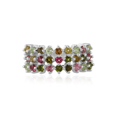Zilveren ring met toermalijnen