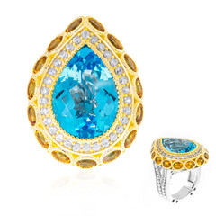 Zilveren ring met een hemel-blauwe topaas (Dallas Prince Designs)
