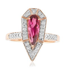 Gouden ring met een Braziliaanse roze toermalijn (TPC)
