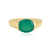 Zilveren ring met een Groene onyx