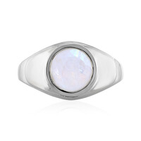 Zilveren ring met een regenboog maansteen