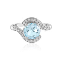 Zilveren ring met een hemel-blauwe topaas