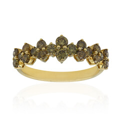 Gouden ring met SI1 Groene diamanten (CIRARI)