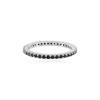 Zilveren ring met zwarte spinelstenen