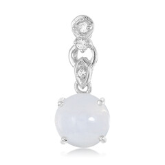 Zilveren hanger met een blauwe kant agaat