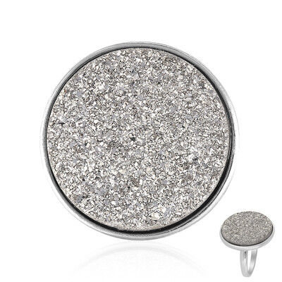 Zilveren ring met een glitter agaat