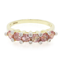 Gouden ring met Onverhitte Padparadscha Saffieren