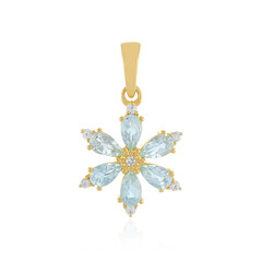 Zilveren hanger met hemel-blauwe topaasstenen