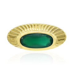Zilveren hanger met een groene chalcedoon