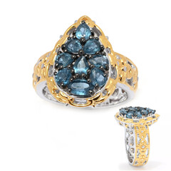 Zilveren ring met een Petrol Kyaniet (Gems en Vogue)