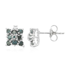 Zilveren oorbellen met Fancy diamanten