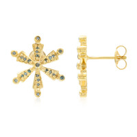 Zilveren oorbellen met Fancy diamanten