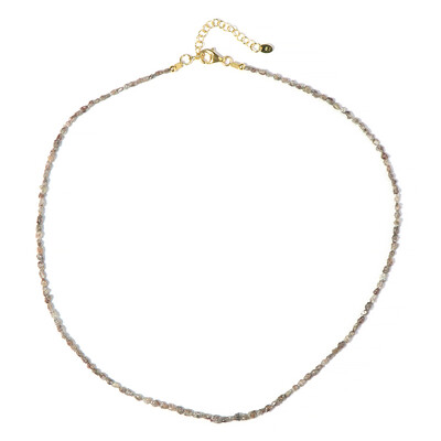 Zilveren halsketting met Champagne Diamanten