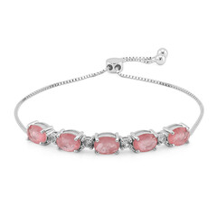 Zilveren armband met Pastelroze Kwartskristallen