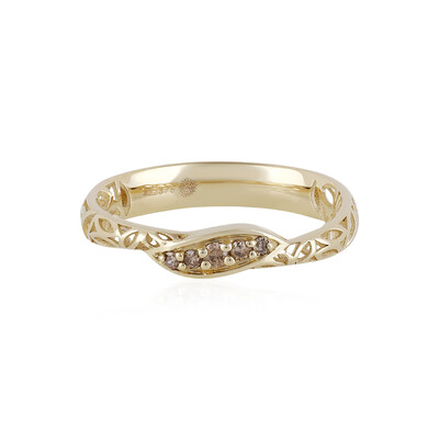 Gouden ring met een I1 Champagne diamant  (Ornaments by de Melo)