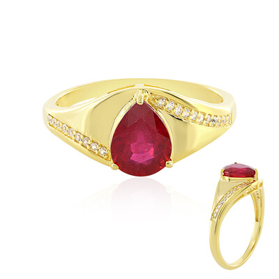 Zilveren ring met een Bemainty robijn