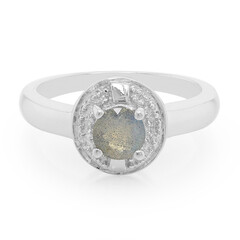 Zilveren ring met een spectroliet