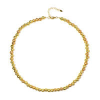 Zilveren halsketting met Gouden lava parels