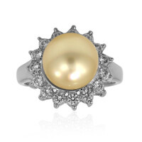 Zilveren ring met een Gouden Kabira Zuidzee Parel (TPC)