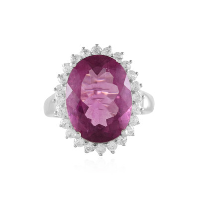 Zilveren ring met een Roze Fluoriet
