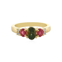Zilveren ring met een groene toermalijn