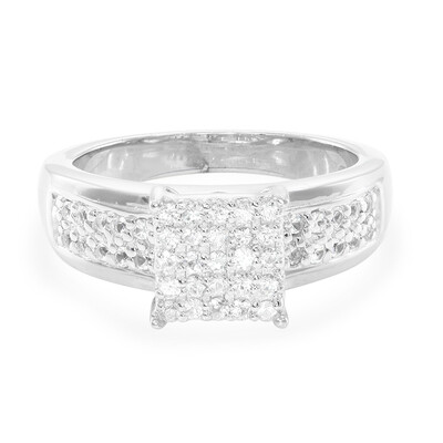 Zilveren ring met witte saffieren