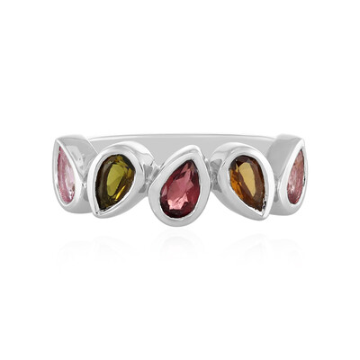 Zilveren ring met toermalijnen