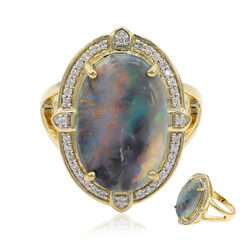 Gouden ring met een Lightning Ridge Zwarte Opaal