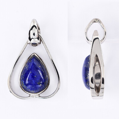 Zilveren hanger met een lapis lazuli