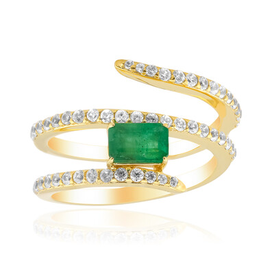 Zilveren ring met een Zambia-smaragd